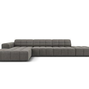 Cosmopolitan Design linker hoekbank Chicago 5-zits, flueel lichtgrijs Cosmopolitan Design linker hoekbank Chicago 5-zits, flueel lichtgrijs