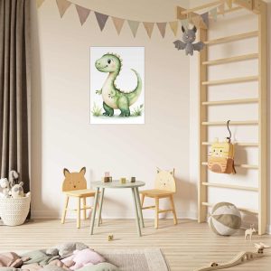 Artfulprints Poster Avontuurlijke dinosaurus – 70×100 cm – Groen Artfulprints Poster Avontuurlijke dinosaurus – 70×100 cm – Groen
