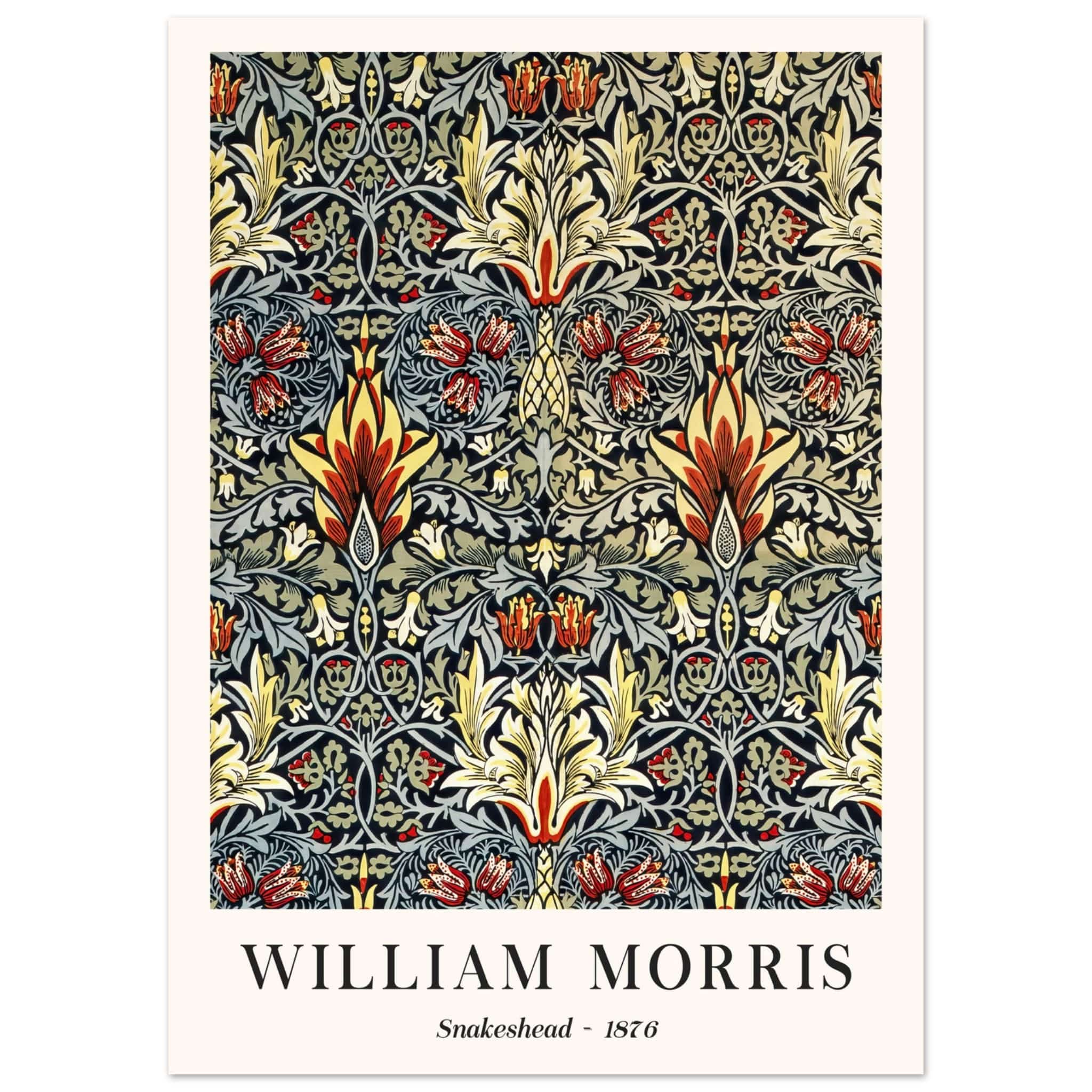 Artfulprints Poster William Morris - Snakeshead 1876 - 50x70 cm - Blau