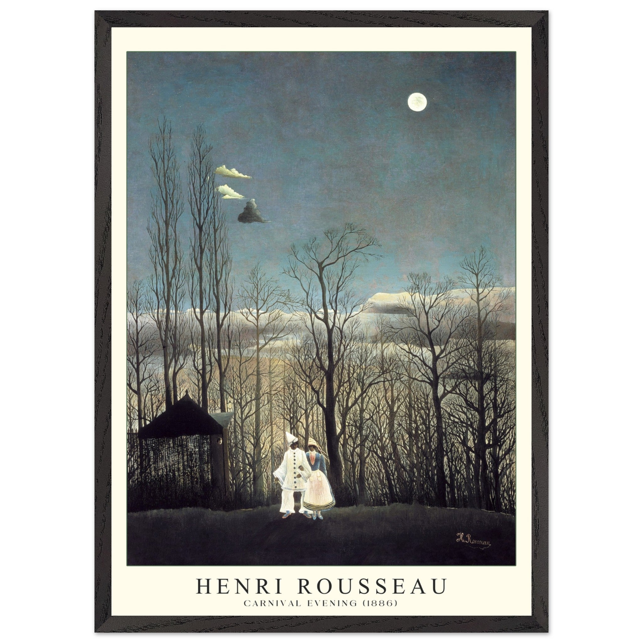 Artfulprints Poster met Lijst Henri Rousseau - Carnival evening - 50x7