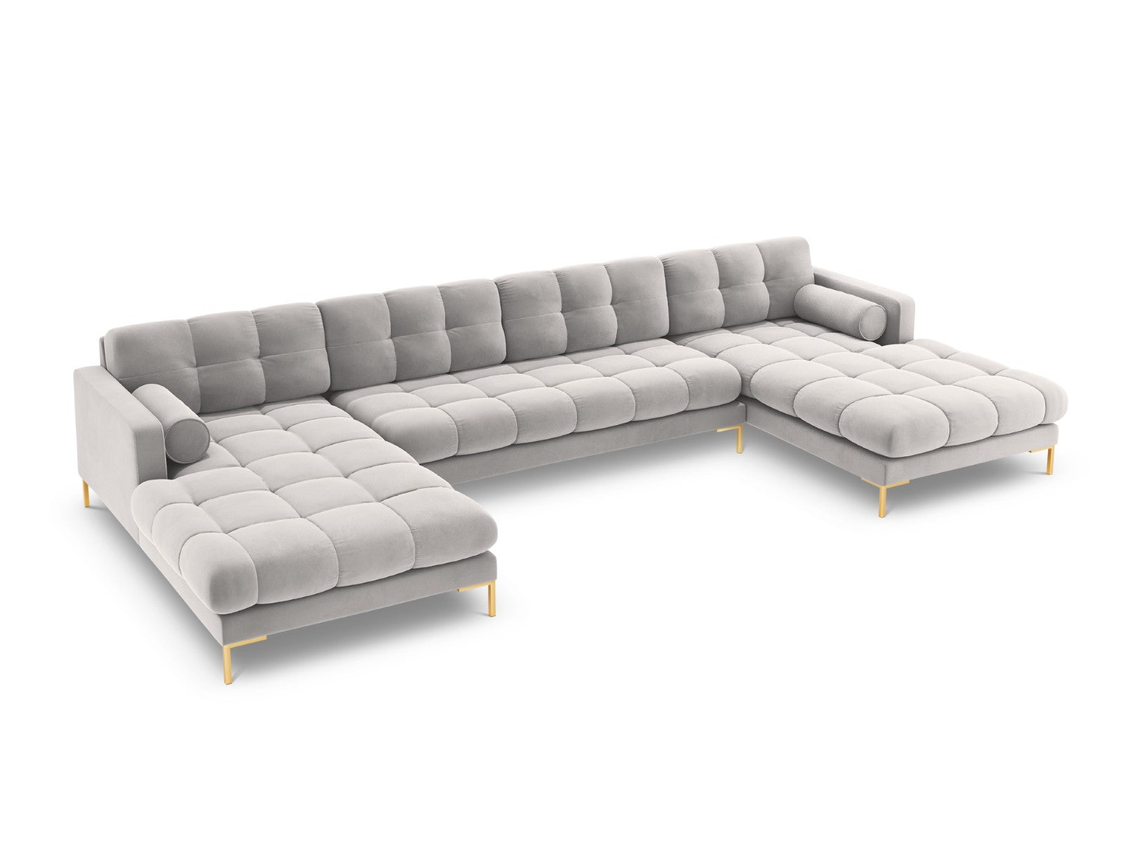 Cosmopolitan Design Panoramische bank Bali 7-zits, flueel, geld - 185x