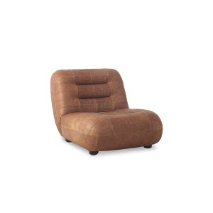 Dutchbone Wyatt Fauteuil Leer Cognac Bruin Dutchbone Wyatt Fauteuil Leer Cognac Bruin