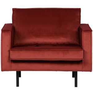 WOOOD fauteuil Rodeo – Velvet – Chestnut – 85x105x86