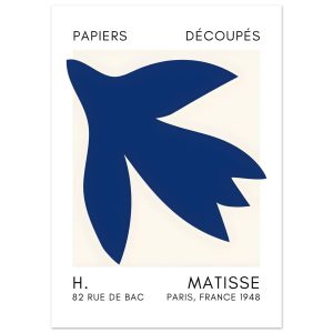 Artfulprints Poster Matisse – Shapes in the air navy blue – 50×70 cm – Artfulprints Poster Matisse – Shapes in the air navy blue – 50×70 cm –