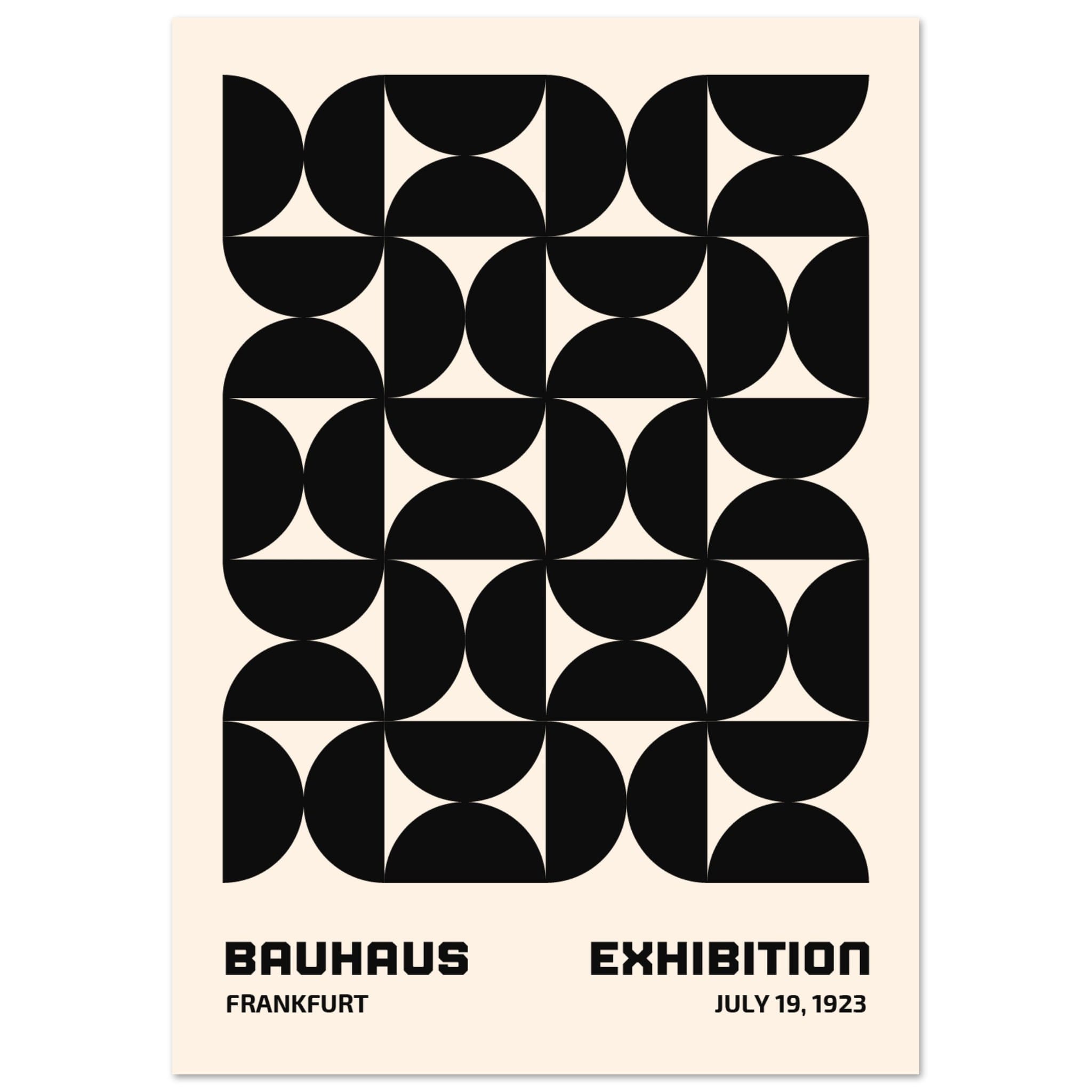 Artfulprints Poster Bauhaus - 19 juli 1923 zwart - A4 21x29.7 cm - Zwa