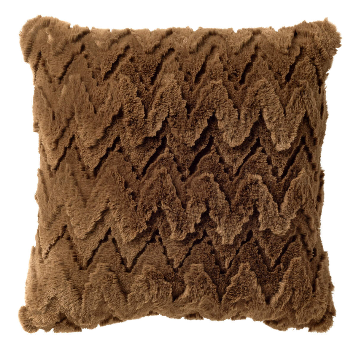NOVI - kussenhoes 45x45 cm - imitatiebont - Sepia - bruin