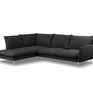 Cosmopolitan Design linker hoekbank Vienna 6-zits, boucle, zwart – 185 Cosmopolitan Design linker hoekbank Vienna 6-zits, boucle, zwart – 185