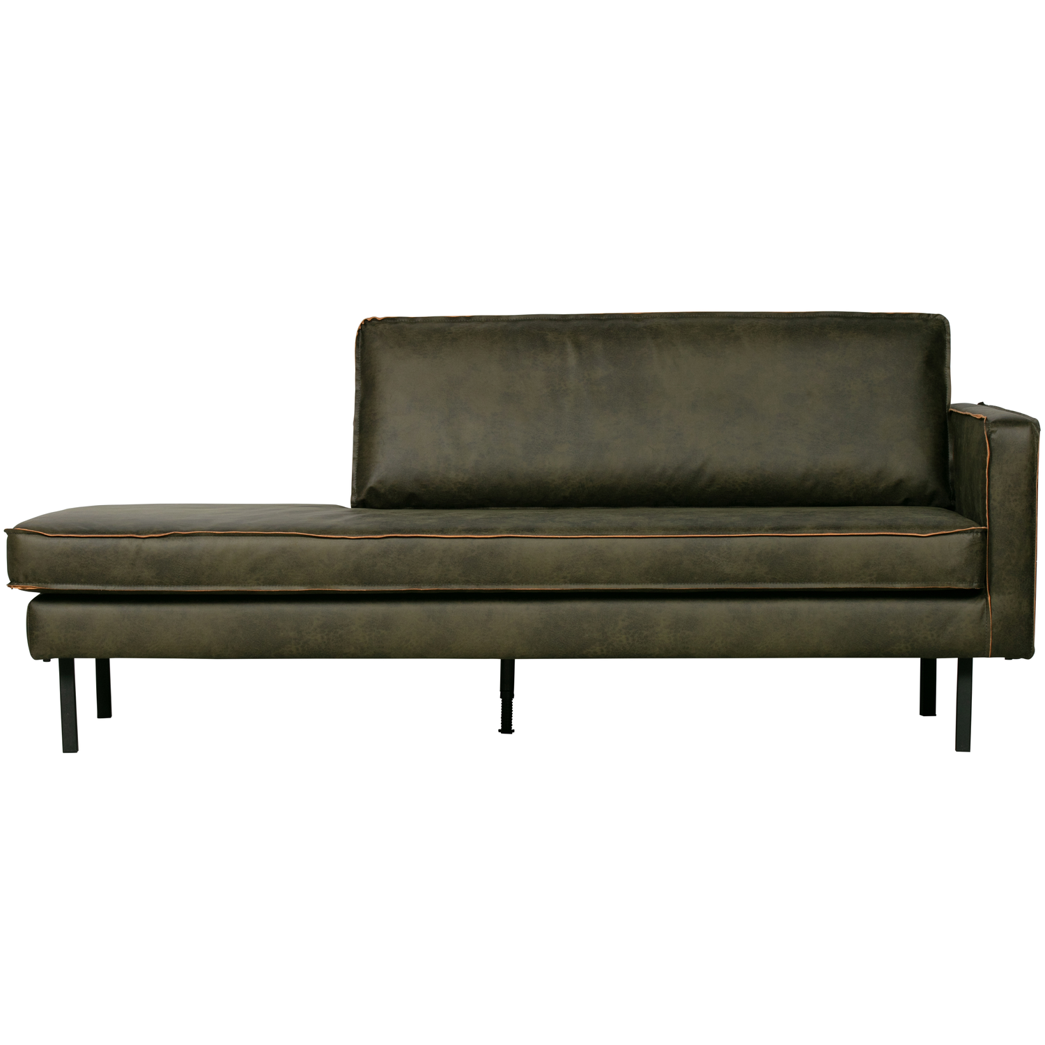 WOOOD daybed rechts Rodeo - Eco-leder - Army - 85x266x86/213