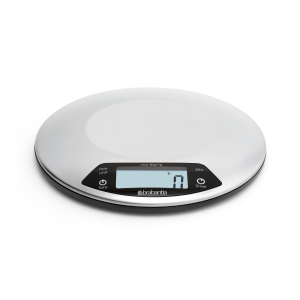 Brabantia Profile Digitale keukenweegschaal rond, met kookwekker – Mat Brabantia Profile Digitale keukenweegschaal rond, met kookwekker – Mat