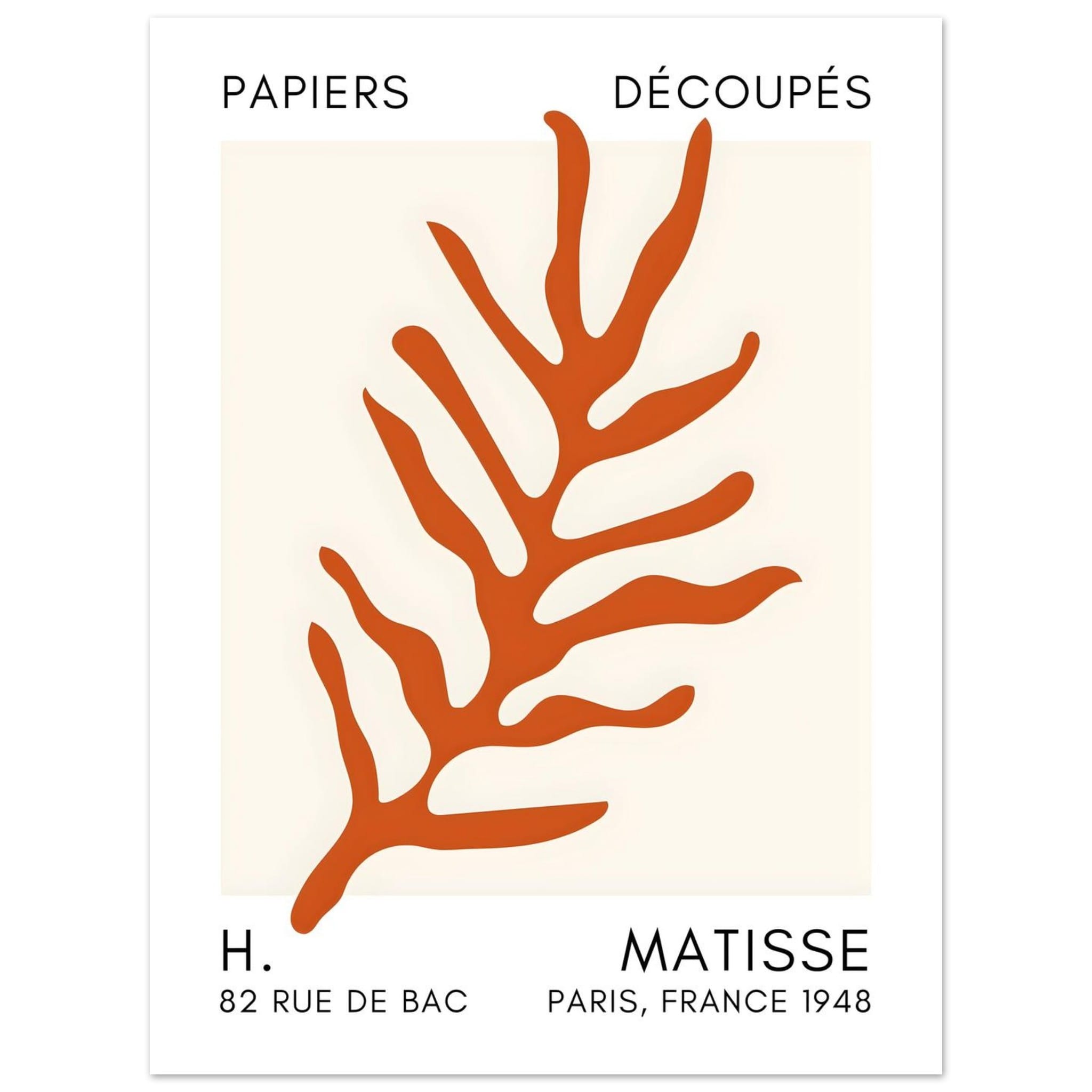 Artfulprints Poster Matisse – Ocean flora orange - 30x40 cm - Oranje