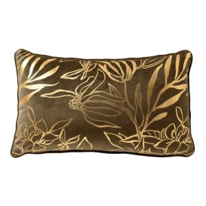LONNE – kussenhoes 30×50 cm – bladmotief – Military Olive – groen LONNE – kussenhoes 30×50 cm – bladmotief – Military Olive – groen