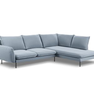 Cosmopolitan Design rechter hoekbank Vienna 6-zits, flueel, lichtblauw Cosmopolitan Design rechter hoekbank Vienna 6-zits, flueel, lichtblauw