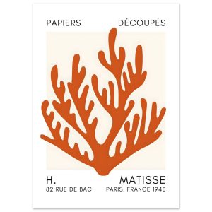 Artfulprints Poster Matisse – Coral harmony orange – 50×70 cm – Oranje Artfulprints Poster Matisse – Coral harmony orange – 50×70 cm – Oranje