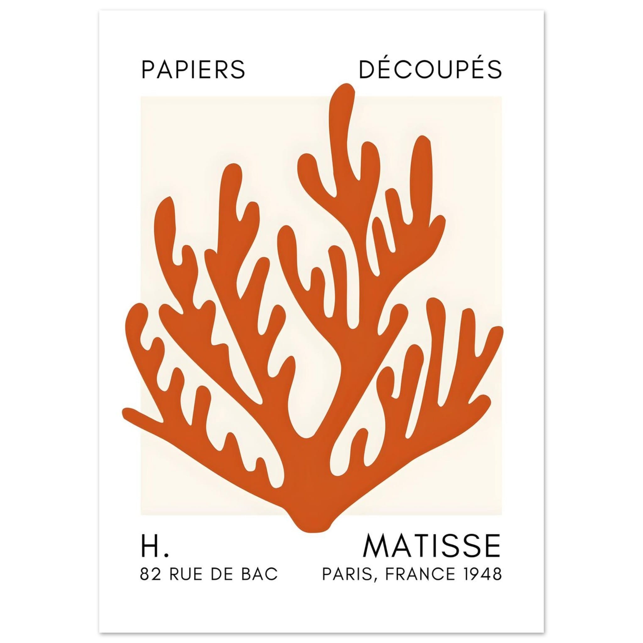 Artfulprints Poster Matisse – Coral harmony orange - 50x70 cm - Oranje