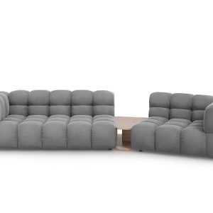 Cosmopolitan Design Rechte modulaire bank Sky 3-zits, flueel, lichtgri Cosmopolitan Design Rechte modulaire bank Sky 3-zits, flueel, lichtgri