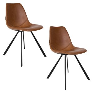 Housecraft living Franky Eetkamerstoelen Zwart FR – Set van 2 Housecraft living Franky Eetkamerstoelen Zwart FR – Set van 2
