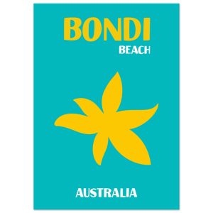 Artfulprints Poster Australië – Bondi Beach – A4 21×29.7 cm – Turquois Artfulprints Poster Australië – Bondi Beach – A4 21×29.7 cm – Turquois