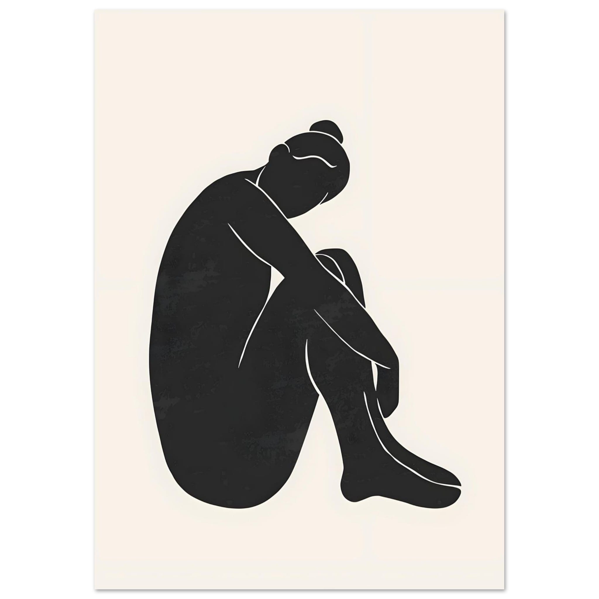 Artfulprints Poster Matisse - The shy lady - A4 21x29.7 cm - Zwart / W