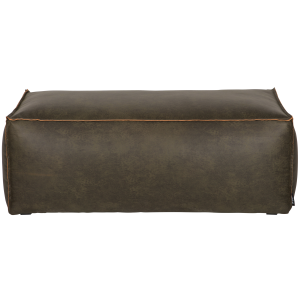 WOOOD poef Rodeo- Eco-leder – Army – 43x120x60