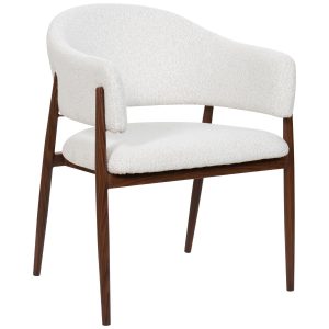 DÉJA Living Eetkamerstoel Dénia – Wit/Walnoot – Set van 2