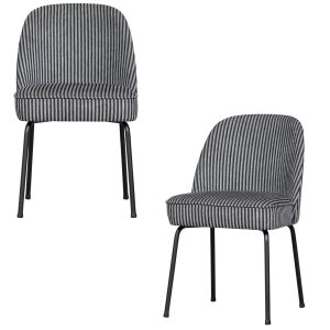 WOOOD eetkamerstoelen Vogue – Polyester – Zwart/Grijs – Set van 2