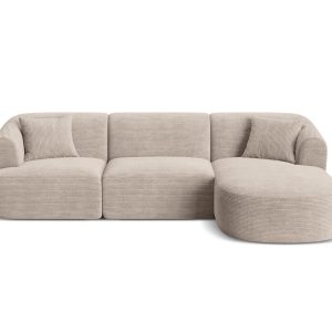 Cosmopolitan Design Modulaire hoekbank rechts Campi 4-zits, ribfluwele Cosmopolitan Design Modulaire hoekbank rechts Campi 4-zits, ribfluwele