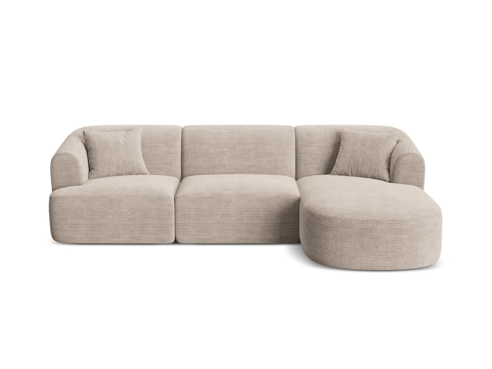 Cosmopolitan Design Modulaire hoekbank rechts Campi 4-zits, ribfluwele