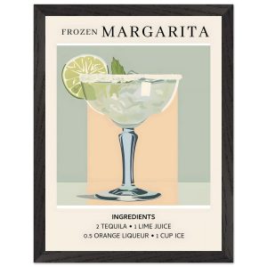 Artfulprints Poster met Lijst Frozen Margarita cocktail I – Ingrediënt