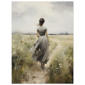 Artfulprints Poster Woman in flowerfield – 30×40 cm – Groen Artfulprints Poster Woman in flowerfield – 30×40 cm – Groen