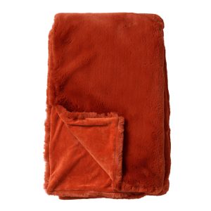 ZINZI – plaid 140×180 cm – bontlook – effen kleur – Potters Clay – ora