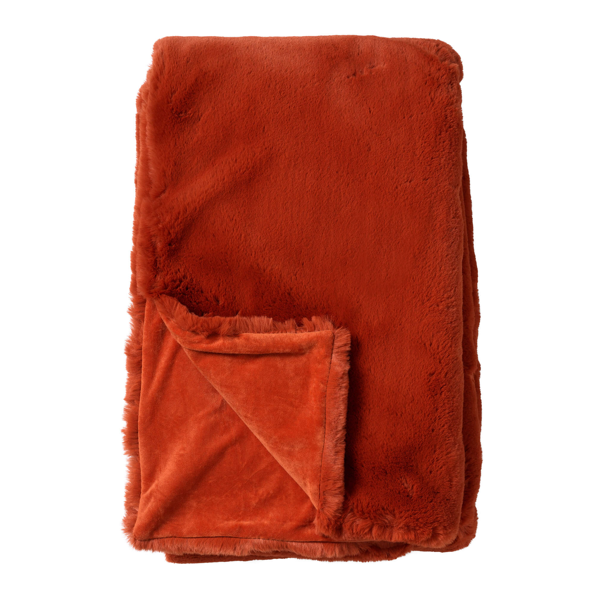 ZINZI - plaid 140x180 cm - bontlook - effen kleur - Potters Clay - ora