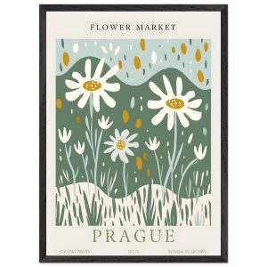Artfulprints Poster met Lijst Flower market – Prague II – 50×70 cm – M