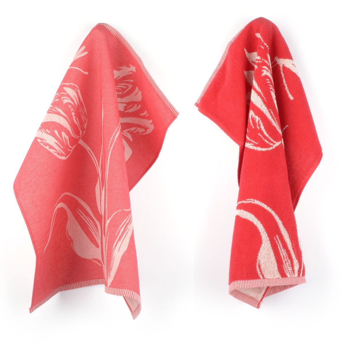Luxe Keukendoek en Theedoek Tulp Rood - Bunzlau Castle - 100% biologis