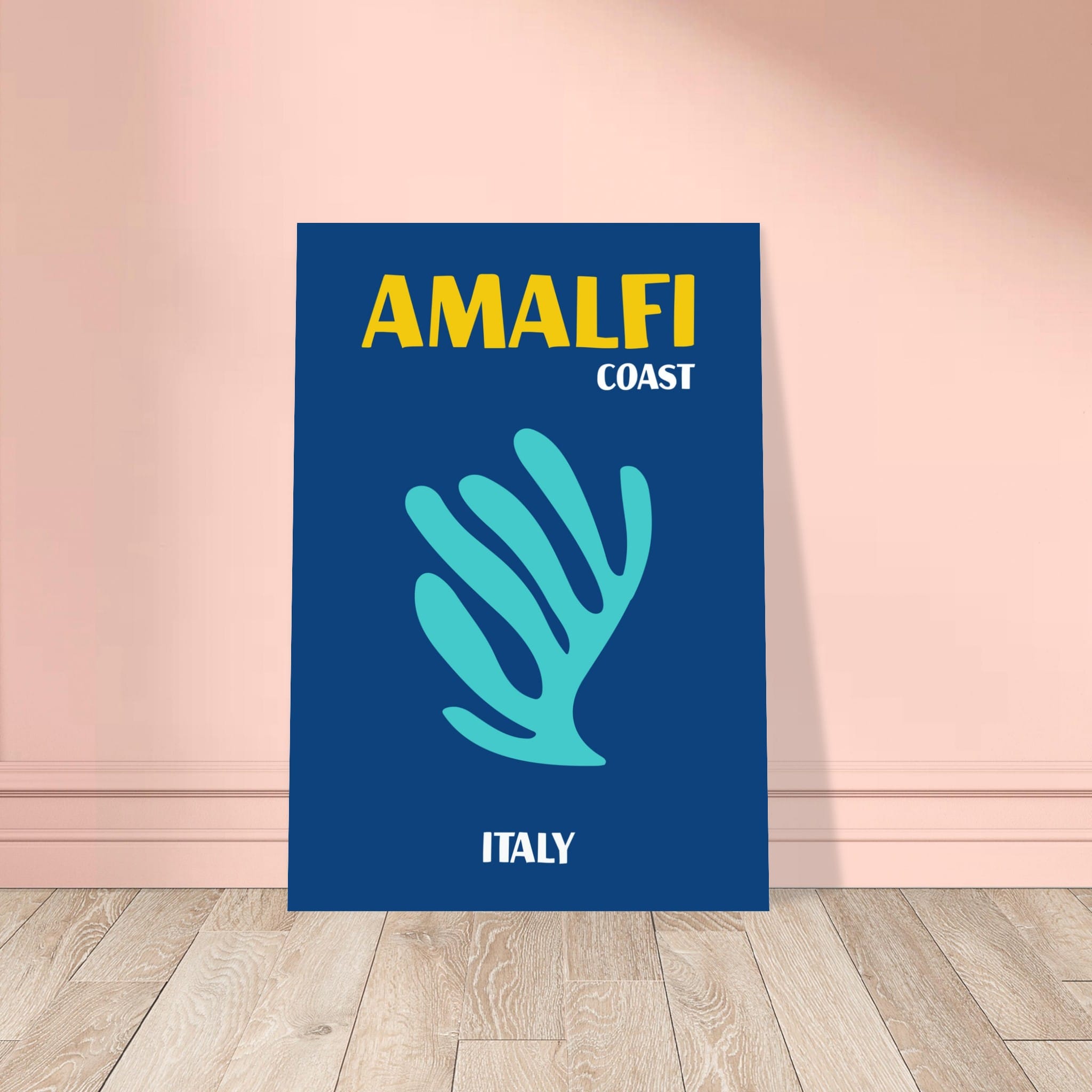 Artfulprints Poster Italië - Amalfi - 70x100 cm - Blauw