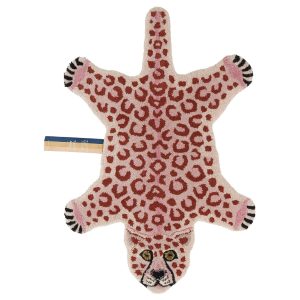 Doing Goods Pink Luipaard Vloerkleed – Klein 94 x 61 x 2 cm – 100% wol Doing Goods Pink Luipaard Vloerkleed – Klein 94 x 61 x 2 cm – 100% wol