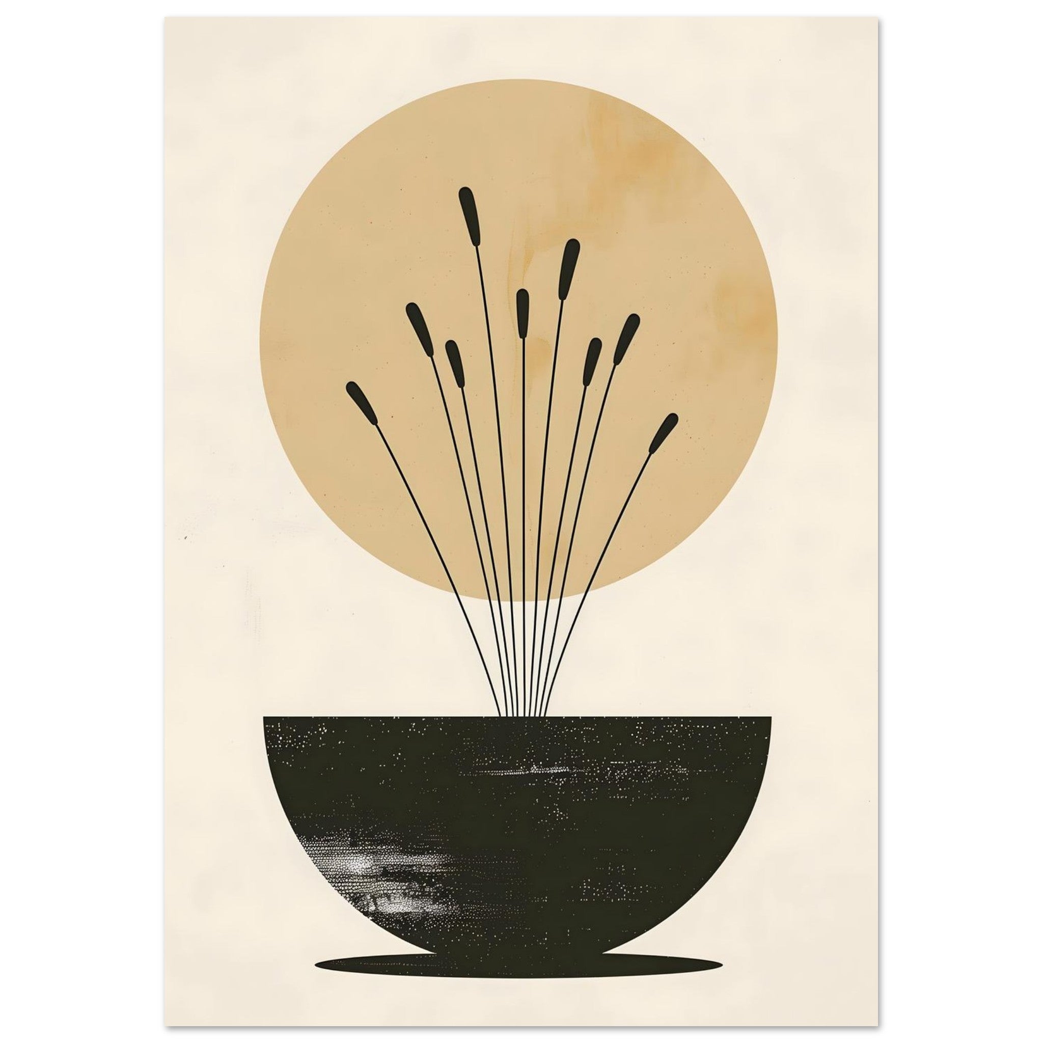 Artfulprints Poster Boho – Sun bowl - A4 21x29.7 cm - Meerkleurig
