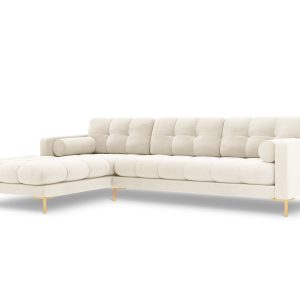 Cosmopolitan Design linker hoekbank Bali 5-zits, flueel, lichtbeige – Cosmopolitan Design linker hoekbank Bali 5-zits, flueel, lichtbeige –
