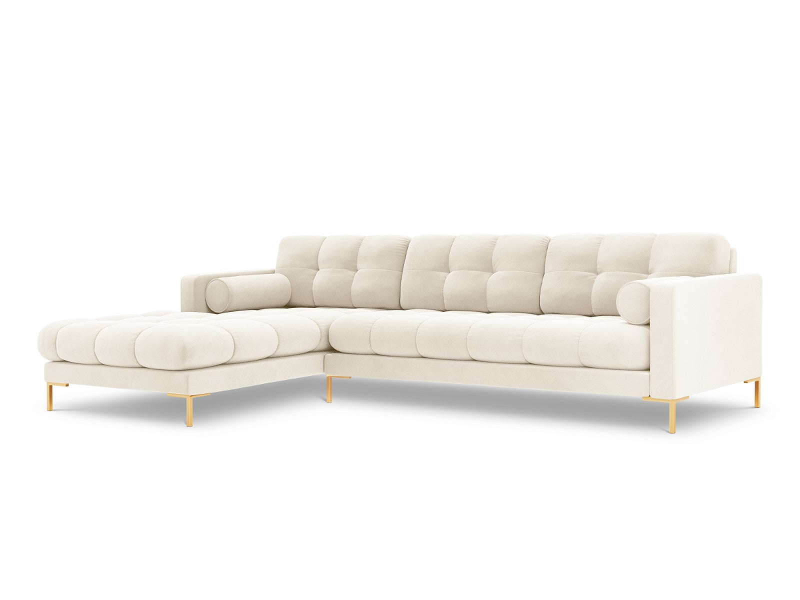 Cosmopolitan Design linker hoekbank Bali 5-zits, flueel, lichtbeige -
