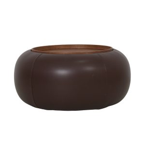 DÉJA Living Salontafel Draby – Rond Donkerbruin/Walnoot – Incl. Opberg
