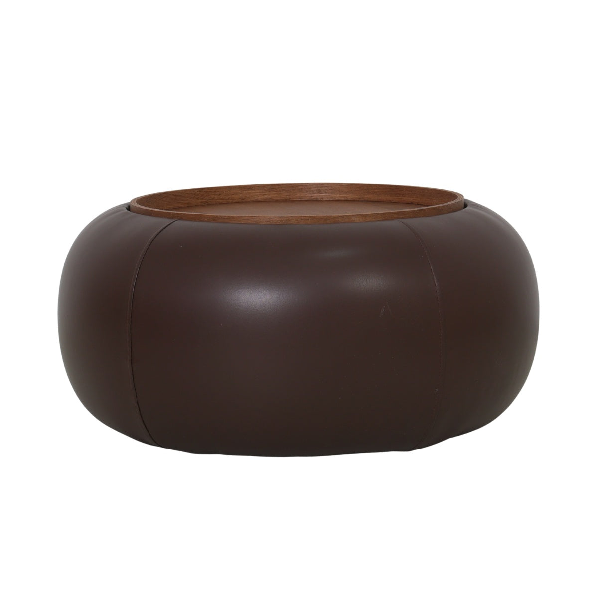 DÉJA Living Salontafel Draby - Rond Donkerbruin/Walnoot - Incl. Opberg