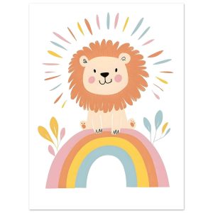 Artfulprints Poster Leeuw op de regenboog – 30×40 cm – Meerkleurig Artfulprints Poster Leeuw op de regenboog – 30×40 cm – Meerkleurig
