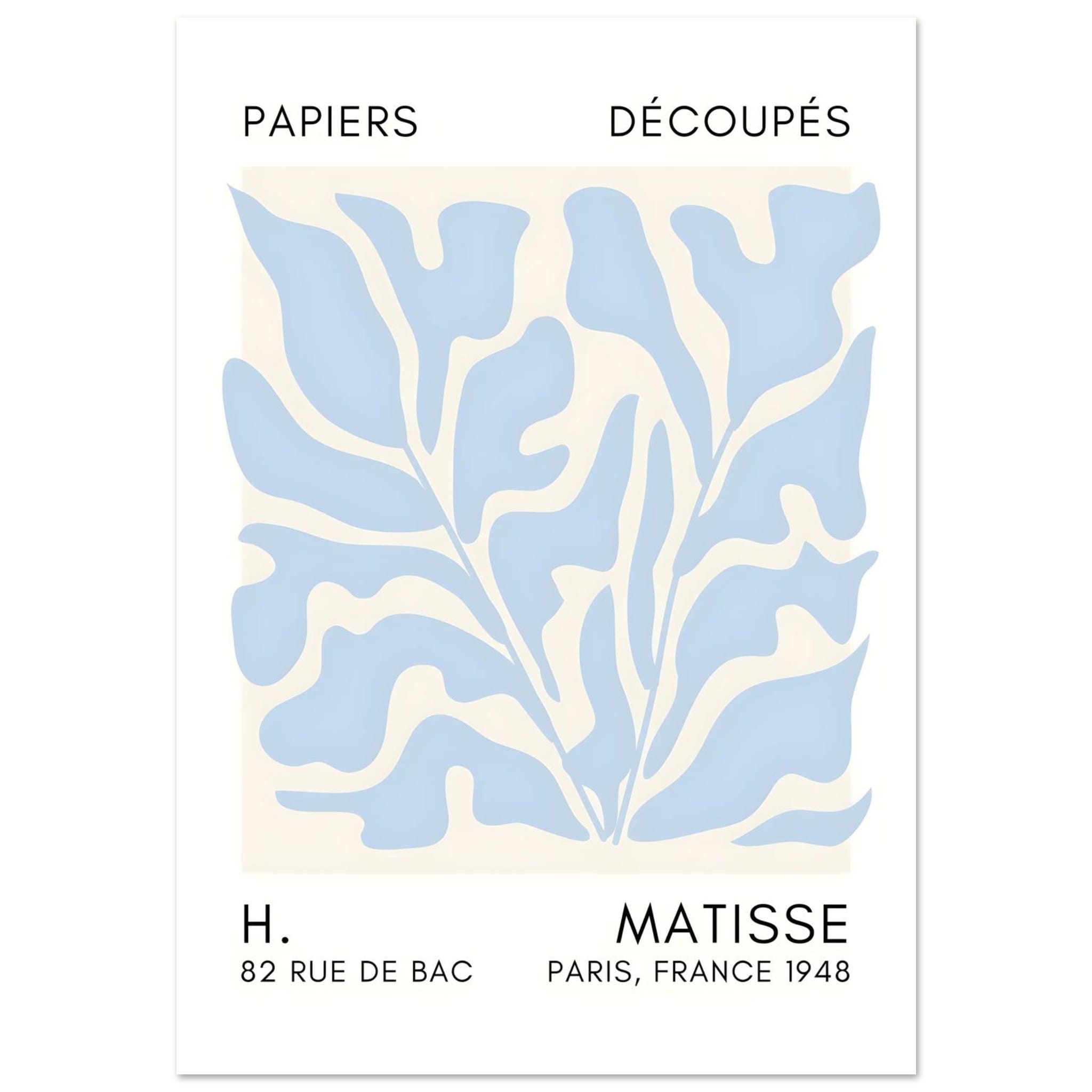 Artfulprints Poster Matisse – Seabed shapes light blue - 70x100 cm - B