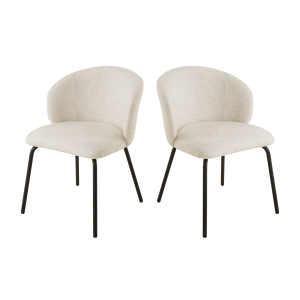 Calicosy – VESPER Set van 2 stoelen – Grijs – 79x45x49 cm Calicosy – VESPER Set van 2 stoelen – Grijs – 79x45x49 cm