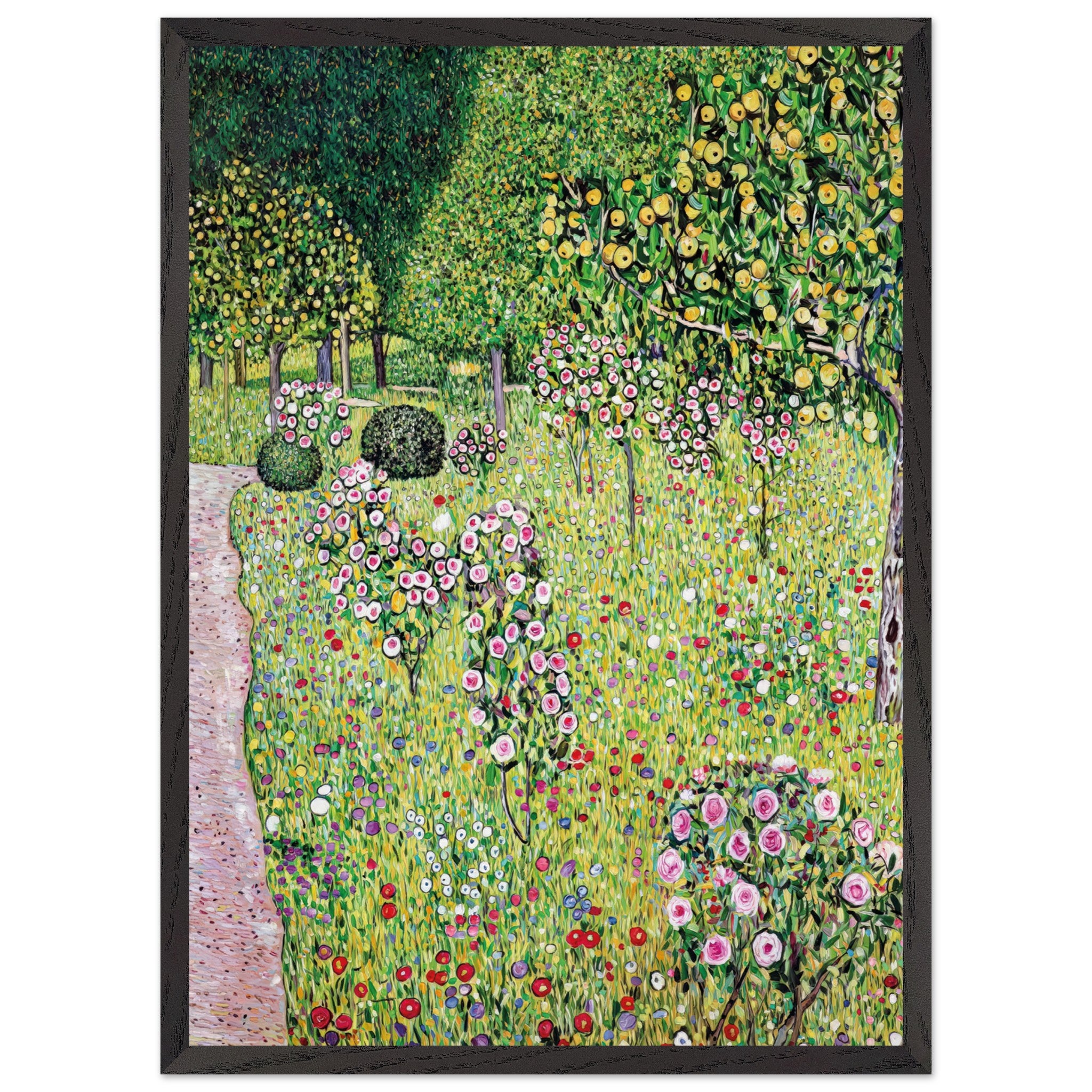 Artfulprints Poster met Lijst Gustav Klimt - Orchard with roses - 50x7