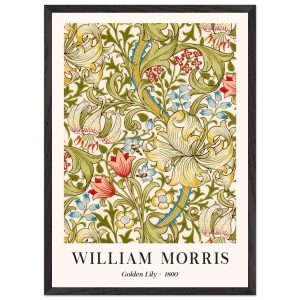Artfulprints Poster met Lijst William Morris – Golden lilly 1890 – 50x Artfulprints Poster met Lijst William Morris – Golden lilly 1890 – 50x