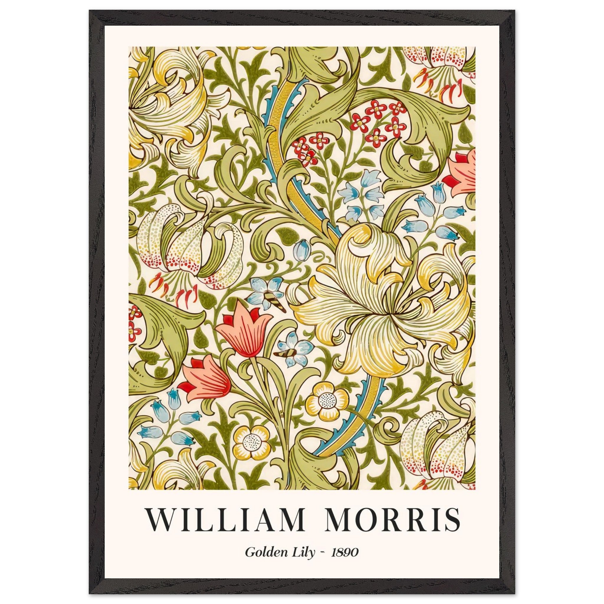 Artfulprints Poster met Lijst William Morris - Golden lilly 1890 - 50x