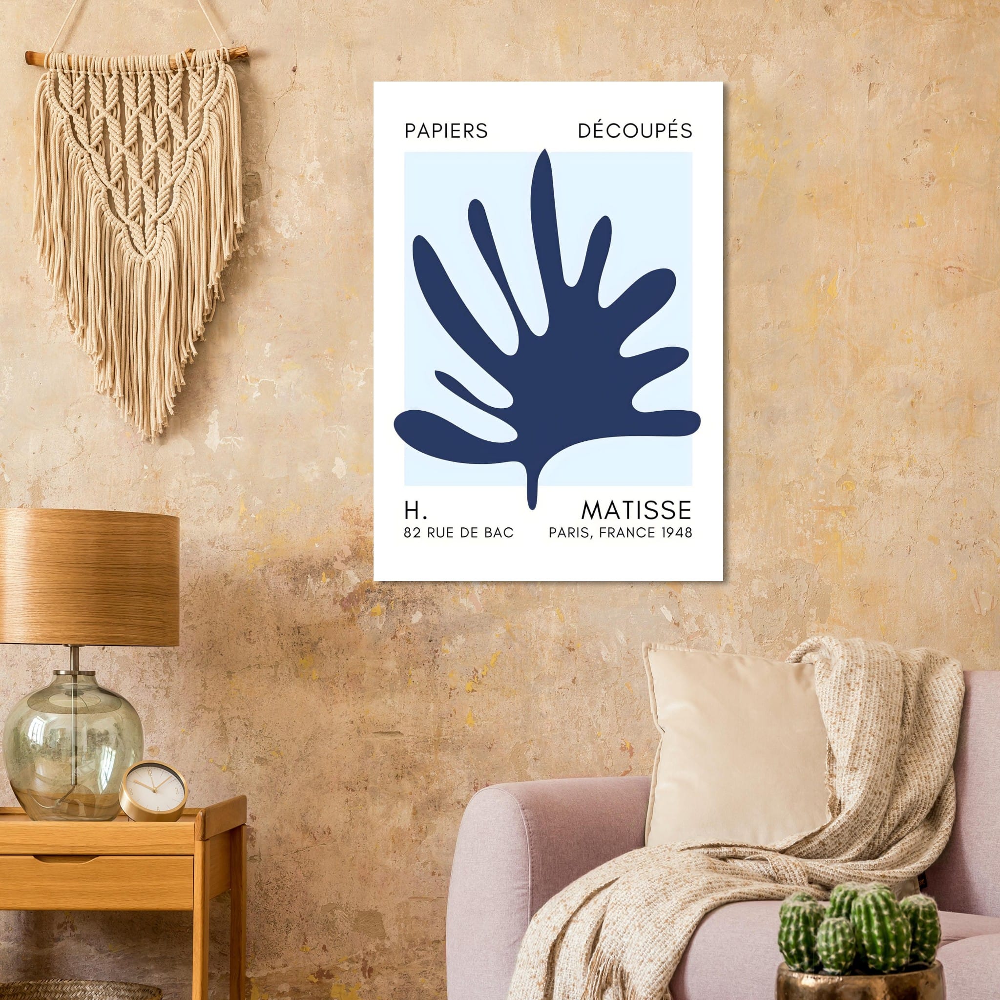 Artfulprints Poster Matisse – Coral drift navy blue I - 70x100 cm - Bl