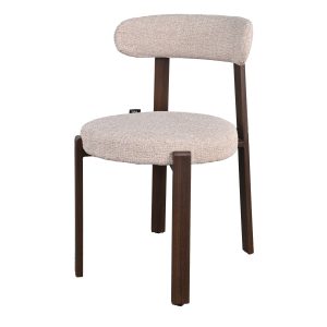 DÉJA Living Eetkamerstoel Lagan – Beige/Walnoot Stof – Set van 2 DÉJA Living Eetkamerstoel Lagan – Beige/Walnoot Stof – Set van 2