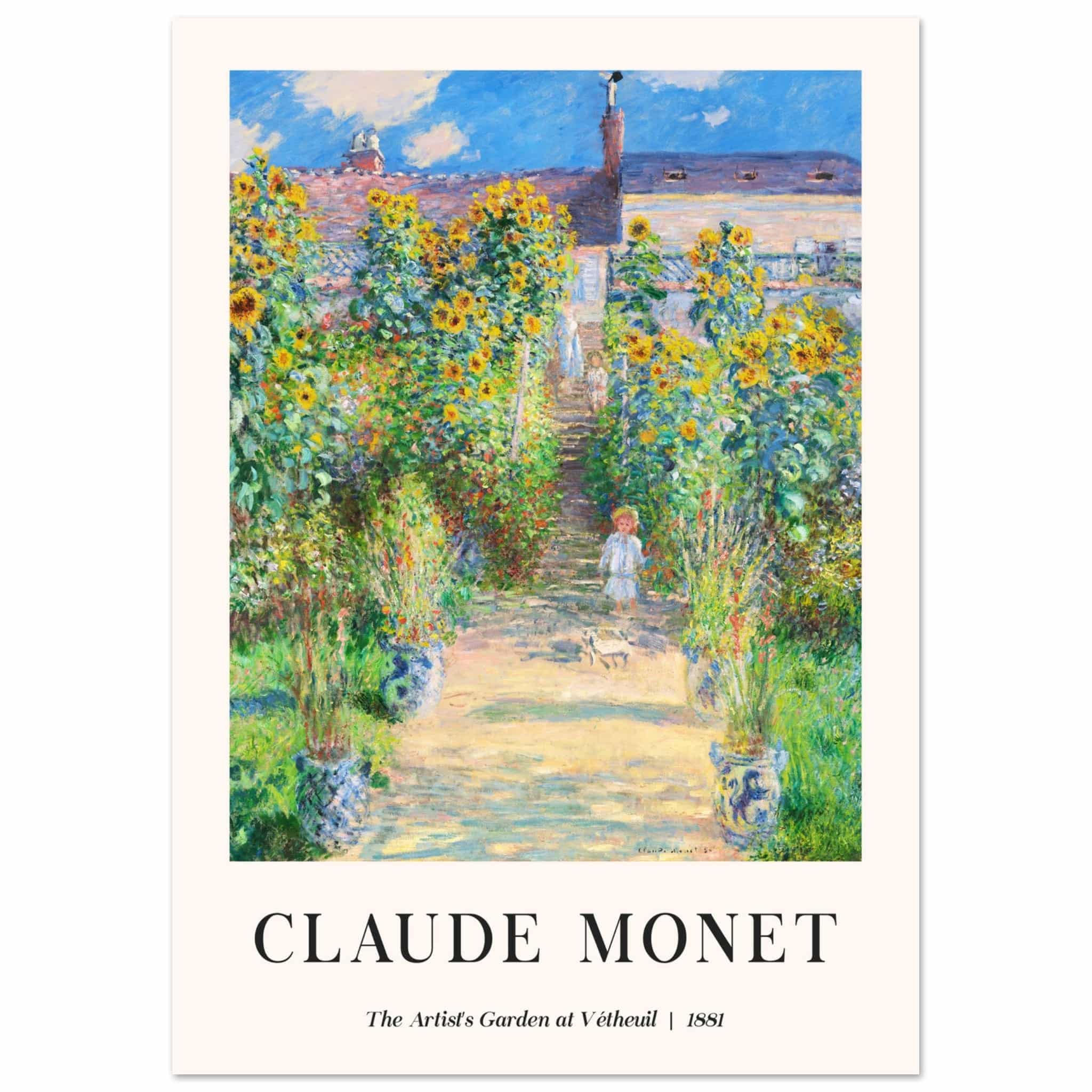 Artfulprints Poster Claude Monet - The artist's garden at Vétheuil - A