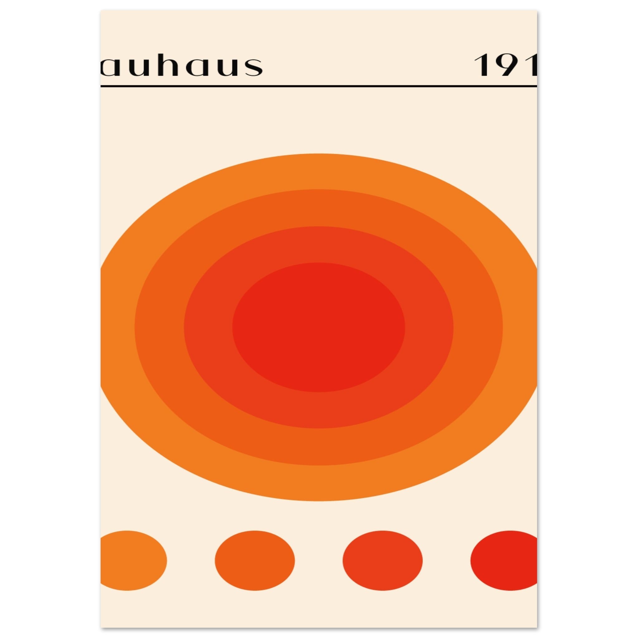 Artfulprints Poster Bauhaus - Orange dot - A4 21x29.7 cm - Oranje